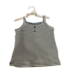 Old navy girls black and white striped tank top 12-18m